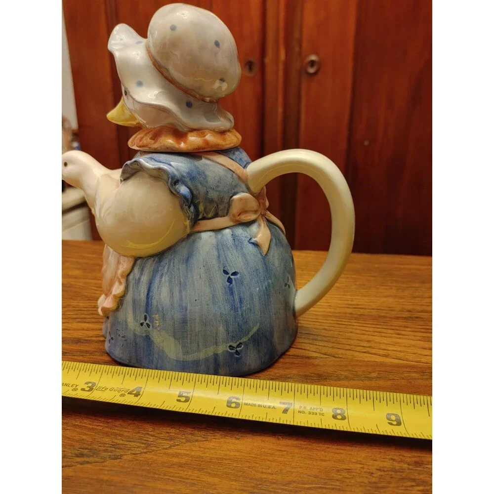 MCM ~ Vintage Otagiri Mother Goose Duck Figurine Teapot Hand Crafted In JAPAN EC